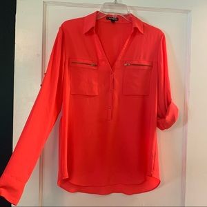 Express Pink Work Blouse medium